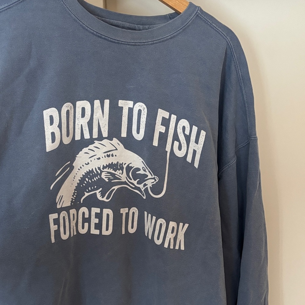 Comfort Colors Blue Fishing Graphic Sweatshirt